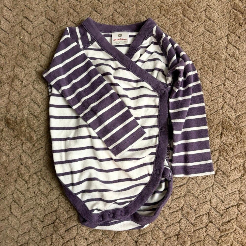 Hanna Andersson Baby Layette Bodysuit in HannaSoft‎ 12-18M Purple 75cm